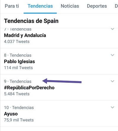 HT #RepúblicaPorDerecho novena tendencia 29-04-2020